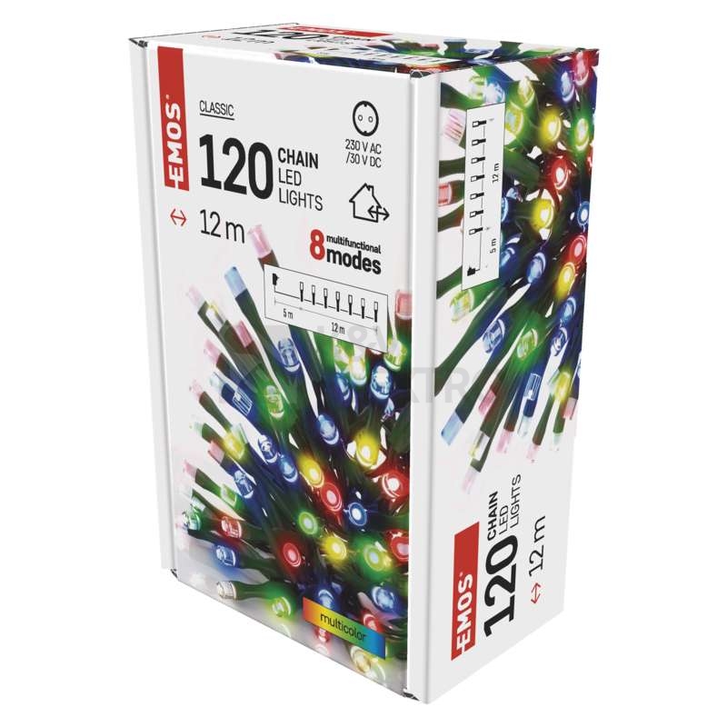 Obrázek produktu Vánoční osvětlení EMOS D4AM08 ZY1451 120 LED řetěz 12m multicolor programy 6