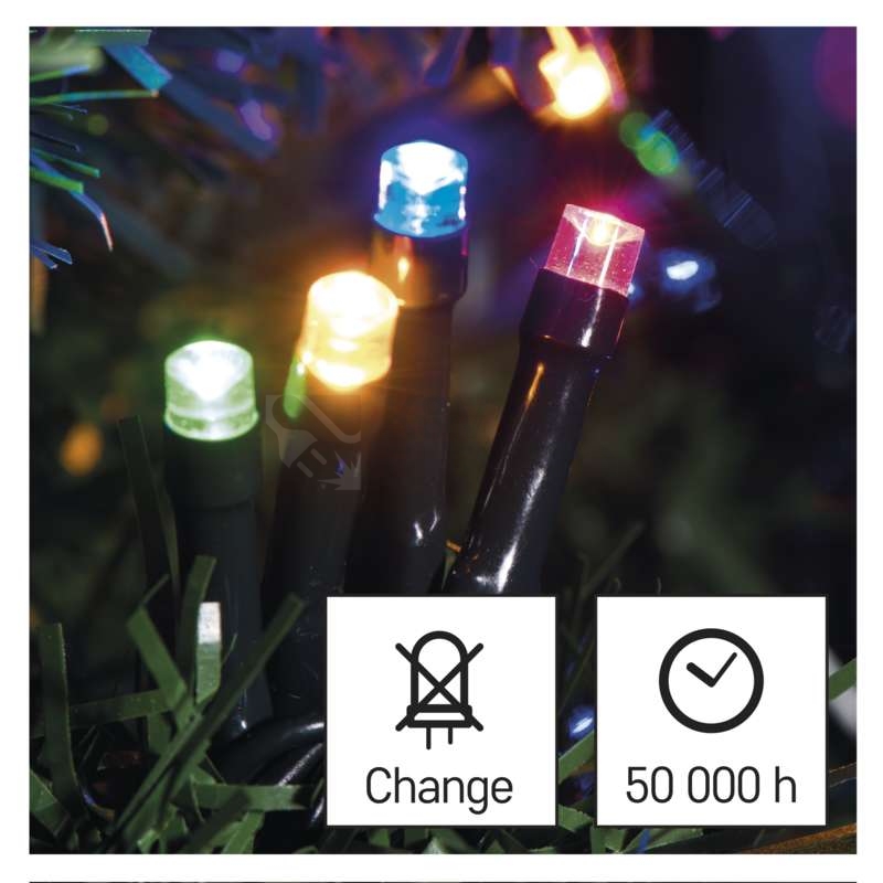 Obrázek produktu Vánoční osvětlení EMOS D4AM09 ZY1452 180LED řetěz 18m multicolor 8 programů svícení 8