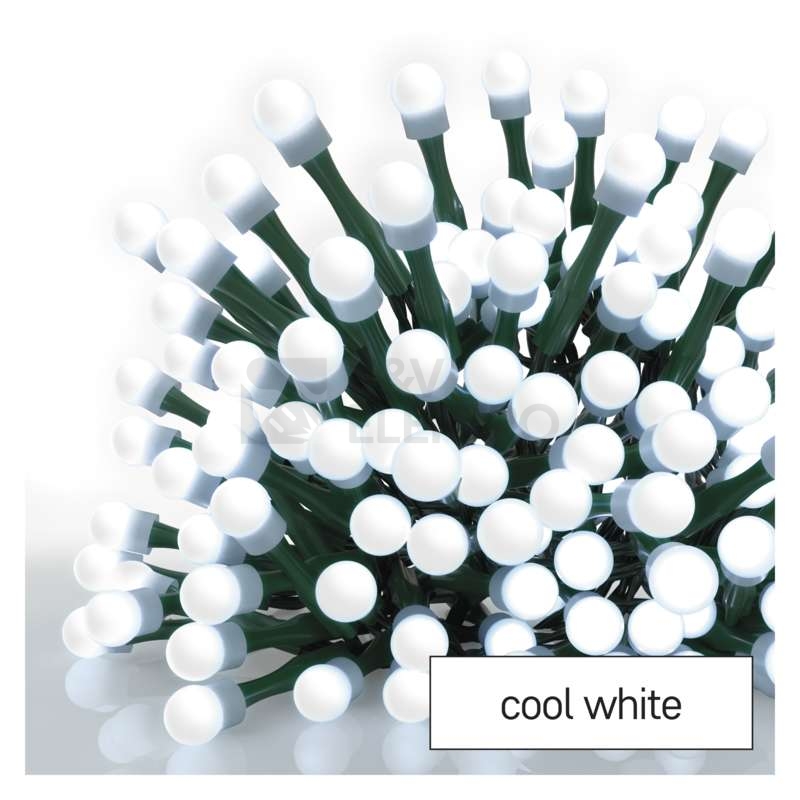 Obrázek produktu  Vánoční řetěz kuličky EMOS ZYK0207 200LED 10m studená bílá 11