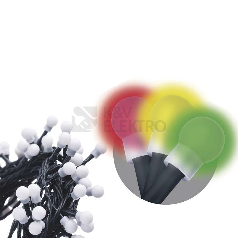 Obrázek produktu  Vánoční řetěz kuličky EMOS ZYK0209 200LED 10m multicolor 6