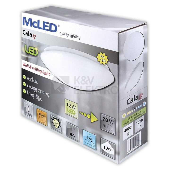 Obrázek produktu LED svítidlo McLED Cala 12 12W IP44 4000K neutrální bílá ML-411.202.32.0 1