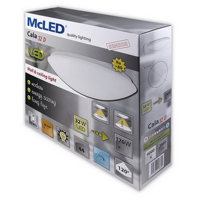 LED svítidlo McLED Cala 32D 32W IP44 4000K neutrální bílá, s pohybovým čidlem ML-411.220.32.0