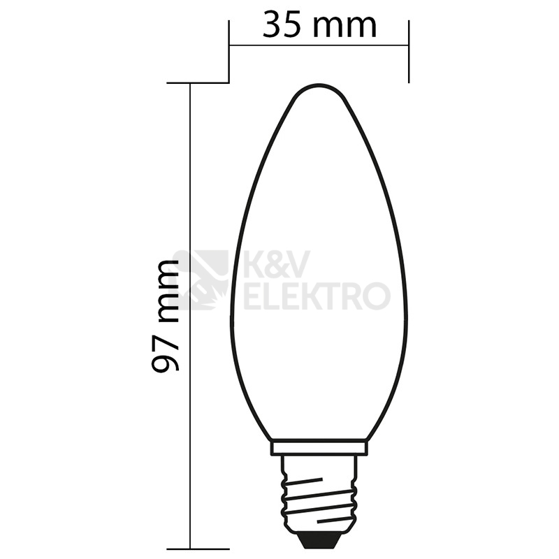 Obrázek produktu LED žárovka E14 McLED 4W (40W) teplá bílá (2700K) svíčka ML-323.013.94.0 4