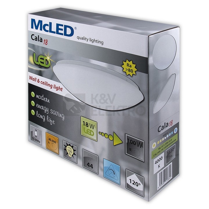 Obrázek produktu LED svítidlo McLED Cala 18 18W IP44 4000K neutrální bílá ML-411.206.32.0 1