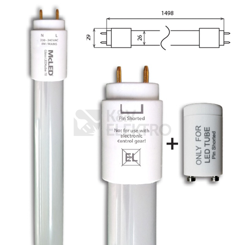 Obrázek produktu LED trubice zářivka McLED ML-331.018.89.0 T8 G13 23W (58W) 4000K 1500mm náhrada za 58W 5