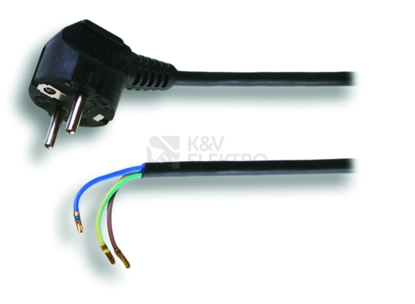 Obrázek produktu Flexošňůra 3m 863077-1-1/3 3x0,75 H05VV-F černá úhlová 0