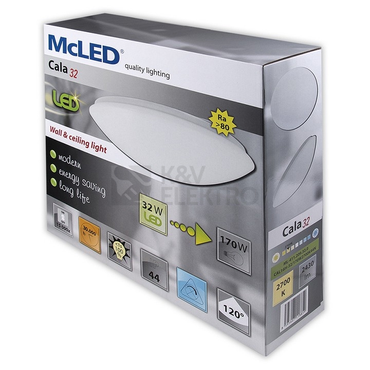 Obrázek produktu LED svítidlo McLED Cala 32 32W IP44 2700K teplá bílá ML-411.209.32.0 1