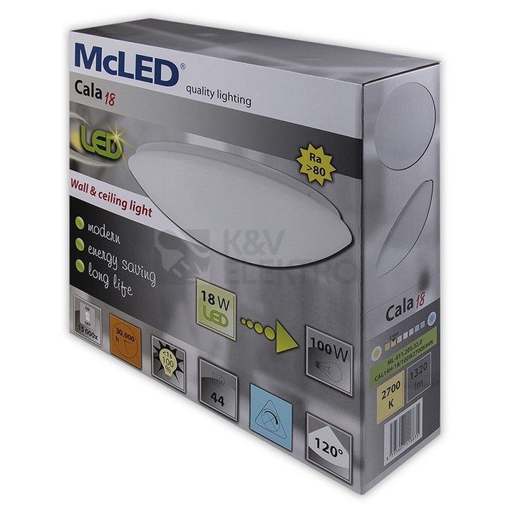 Obrázek produktu LED svítidlo McLED Cala 18 18W IP44 2700K teplá bílá ML-411.205.32.0 1