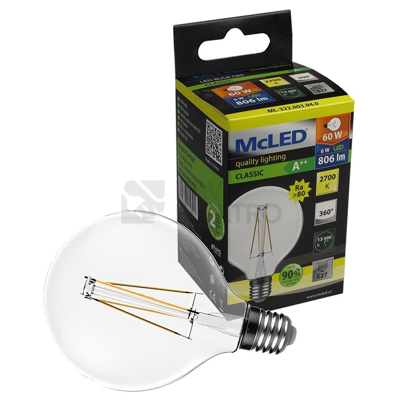 Obrázek produktu LED žárovka E27 McLED 6W (60W) teplá bílá (2700K) ML-322.003.94.0 2