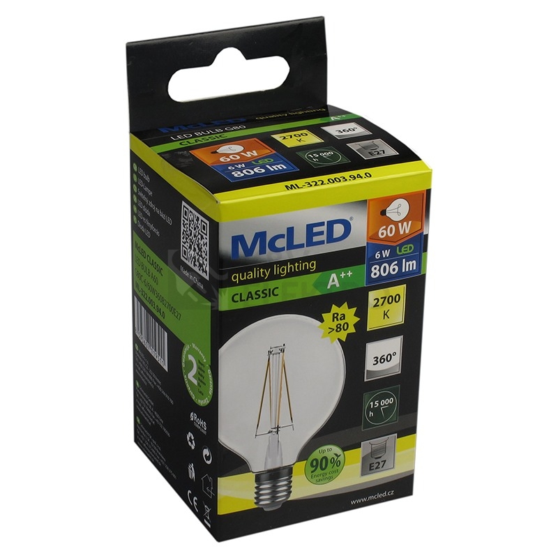 Obrázek produktu LED žárovka E27 McLED 6W (60W) teplá bílá (2700K) ML-322.003.94.0 3