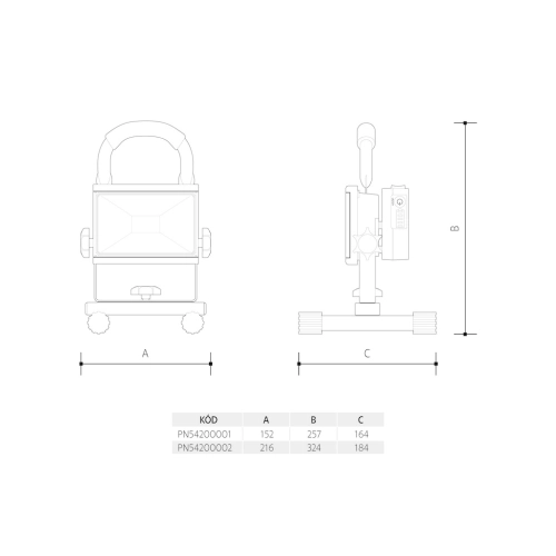 LED reflektor nabíjecí Panlux Handy 10W IP44 PN54200001 (obrázek 3)