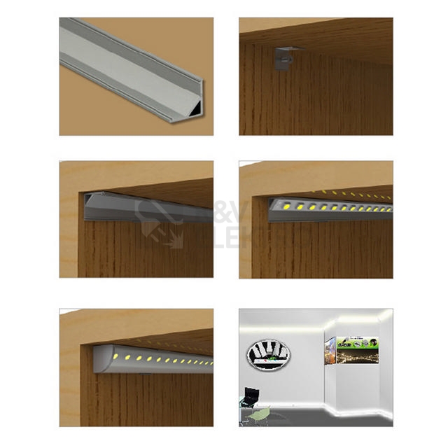 Obrázek produktu  Rohový hliníkový profil McLED RS 16x16mm s mléčným difuzorem 2m ML-761.041.02.2 6