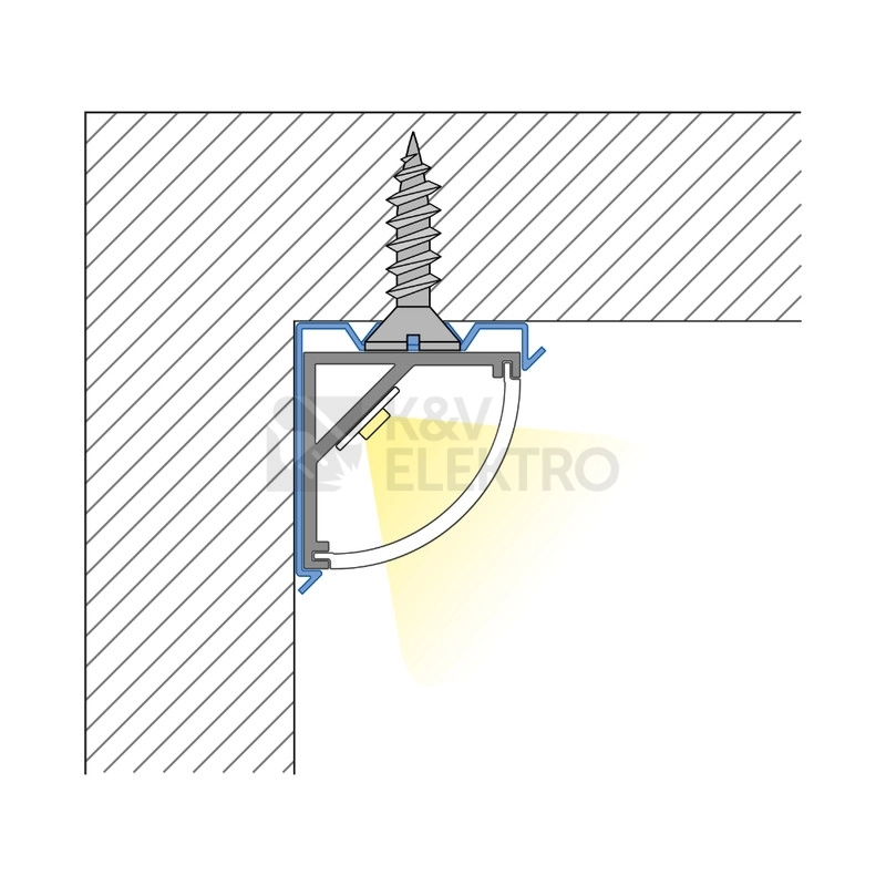 Obrázek produktu Rohový hliníkový profil McLED RS 16x16mm s mléčným difuzorem 2m ML-761.041.02.2 2