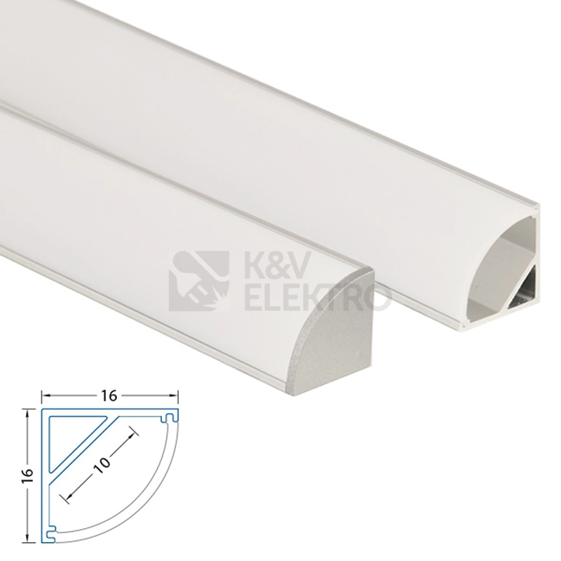 Obrázek produktu Rohový hliníkový profil McLED RS 16x16mm s mléčným difuzorem 2m ML-761.041.02.2 6