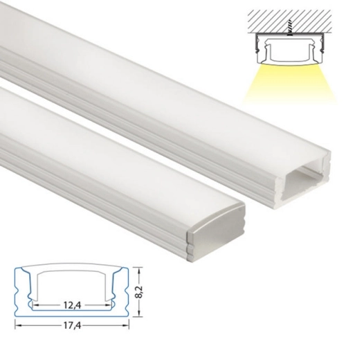 Přisazený hliníkový profil PH 17x8mm mléčný difuzor komplet 2m McLED ML-761.021.02.2 (obrázek 6)