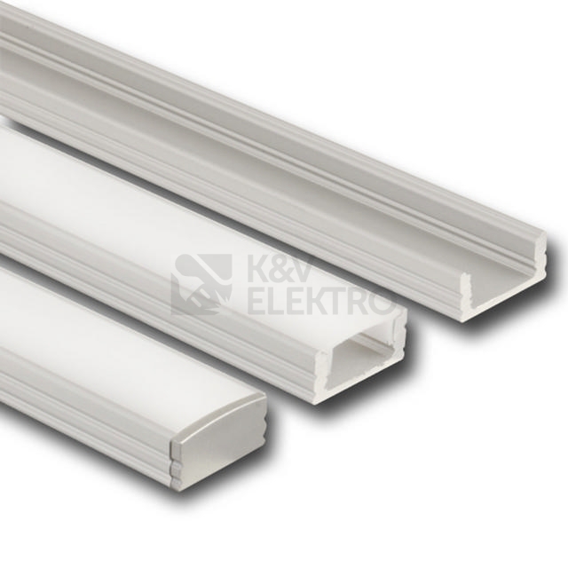 Obrázek produktu Přisazený hliníkový profil PH 17x8mm mléčný difuzor komplet 2m McLED ML-761.021.02.2 0
