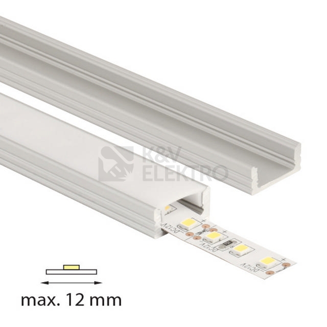 Obrázek produktu Přisazený hliníkový profil PH 17x8mm mléčný difuzor komplet 2m McLED ML-761.021.02.2 1