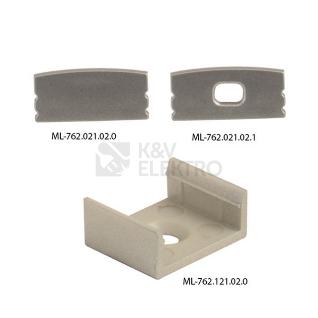 Obrázek produktu Přisazený hliníkový profil PH 17x8mm mléčný difuzor komplet 2m McLED ML-761.021.02.2 2