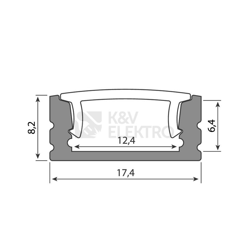 Obrázek produktu Přisazený hliníkový profil PH 17x8mm mléčný difuzor komplet 2m McLED ML-761.021.02.2 4