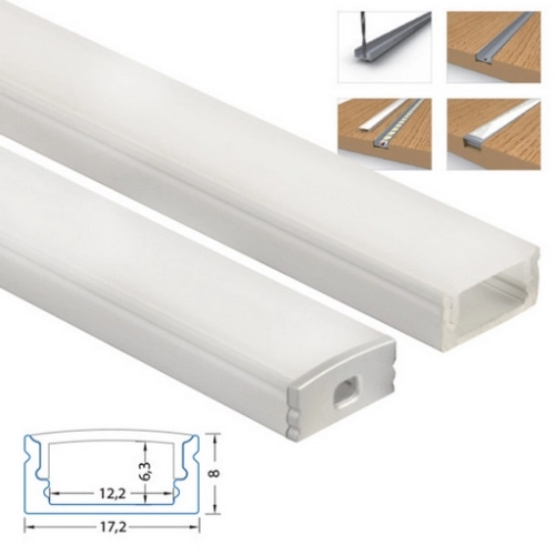 Přisazený hliníkový profil McLED PQ 17x8mm s mléčným difuzorem 2m ML-761.001.43.2 (obrázek 6)