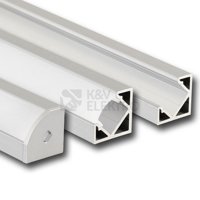 Obrázek produktu Rohový hliníkový profil McLED RT 19x19mm s mléčným difuzorem 1m ML-761.054.02.1 2