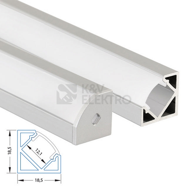 Obrázek produktu Rohový hliníkový profil McLED RT 19x19mm s mléčným difuzorem 1m ML-761.054.02.1 6