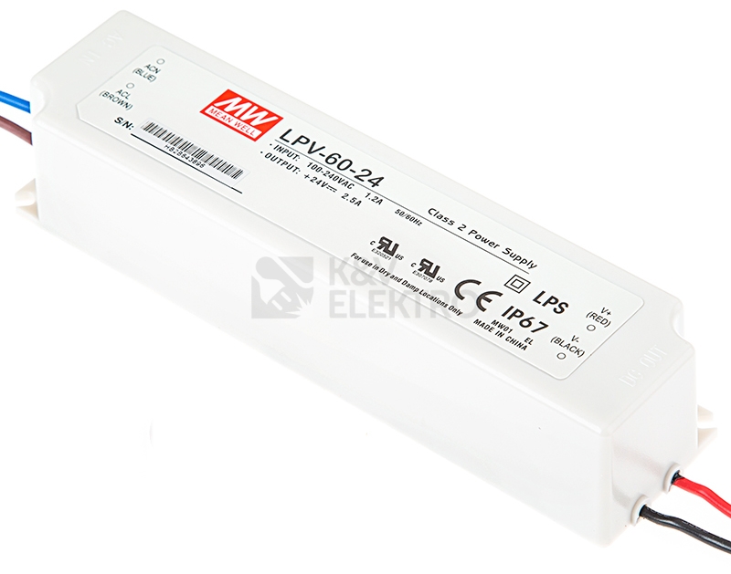 Obrázek produktu Napájecí zdroj MEAN WELL pro LED 24VDC 60W LPV-60-24 0