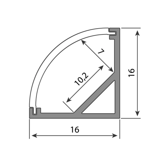 Rohový hliníkový profil McLED RS 16x16mm s mléčným difuzorem 1m ML-761.041.02.1 (obrázek 4)