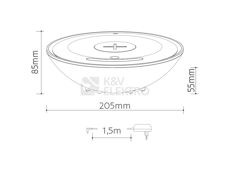 Obrázek produktu Bezdrátová nabíječka PANLUX CHARGER RGBW s LED přisvícením PN15100001 2