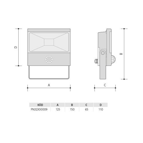 LED reflektor VANA PROFI LED S 10W IP44 4000K Panlux PN32300009 s pohybovým čidlem (obrázek 5)