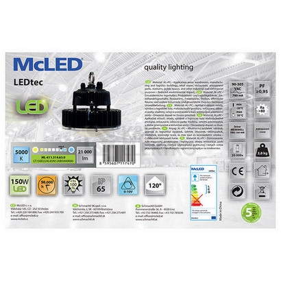 Obrázek produktu Průmyslové svítidlo McLED LEDtec 150W IP65 5000K ML-611.314.63.0 1