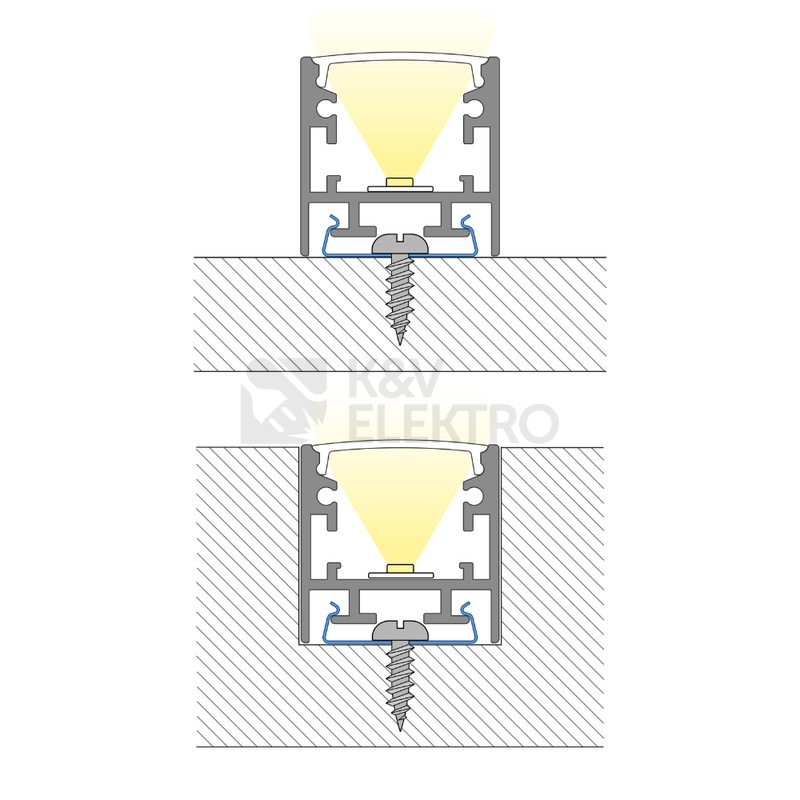 Obrázek produktu Přisazený hliníkový profil McLED PC 35x43mm s mléčným difuzorem 2m ML-761.001.07.2 2
