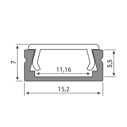 Přisazený hliníkový profil PG 15x7mm matný difuzor komplet 1m McLED ML-761.002.02.1 (obrázek 5)