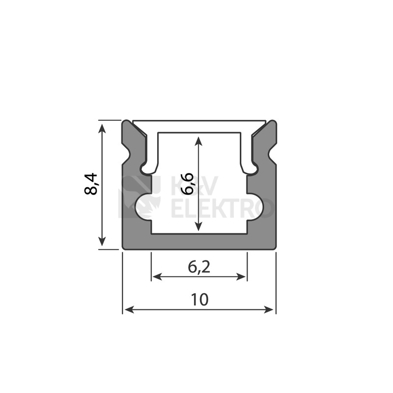 Obrázek produktu Přisazený hliníkový profil McLED PT 10x8mm s matným difuzorem 2m ML-761.002.07.2 1