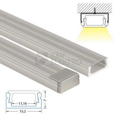 Obrázek produktu Přisazený hliníkový profil McLED PG 15x7mm s čirým difuzorem 2m ML-761.003.02.2 4