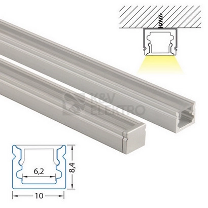 Obrázek produktu Přisazený hliníkový profil McLED PT 10x8mm s čirým difuzorem 2m ML-761.003.07.2 4