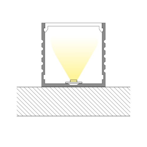 Přisazený hliníkový profil McLED PO 35x35mm s mléčným difuzorem 1m ML-761.004.02.1