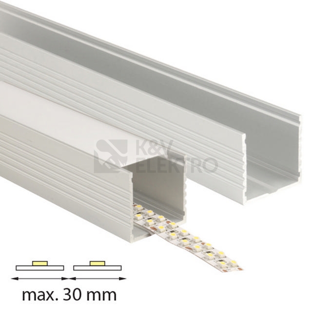 Obrázek produktu Přisazený hliníkový profil McLED PO 35x35mm s mléčným difuzorem 1m ML-761.004.02.1 2