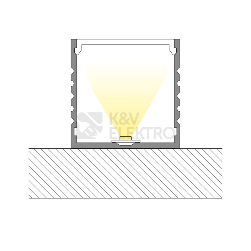 Obrázek produktu Přisazený hliníkový profil McLED PO 35x35mm s mléčným difuzorem 1m ML-761.004.02.1 1