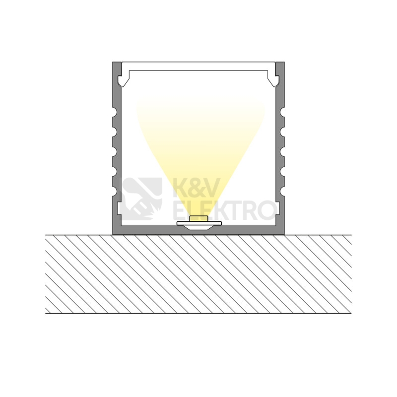Obrázek produktu Přisazený hliníkový profil McLED PO 35x35mm s mléčným difuzorem 1m ML-761.004.02.1 5