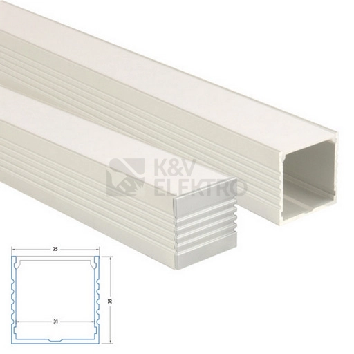 Obrázek produktu Přisazený hliníkový profil McLED PO 35x35mm s mléčným difuzorem 1m ML-761.004.02.1 4
