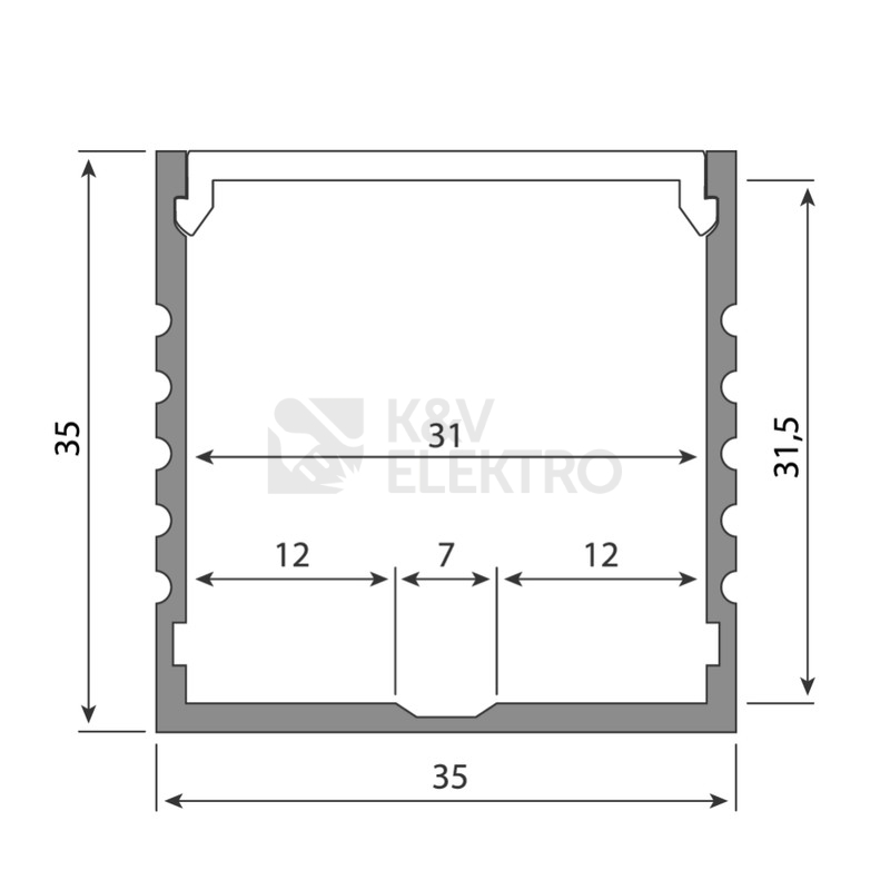 Obrázek produktu Přisazený hliníkový profil McLED PO 35x35mm s mléčným difuzorem 1m ML-761.004.02.1 6