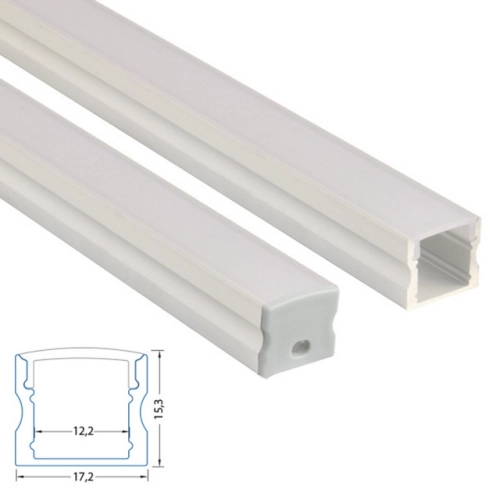 Přisazený hliníkový profil McLED PS 17x15mm s mléčným difuzorem 1m ML-761.005.43.1 (obrázek 6)