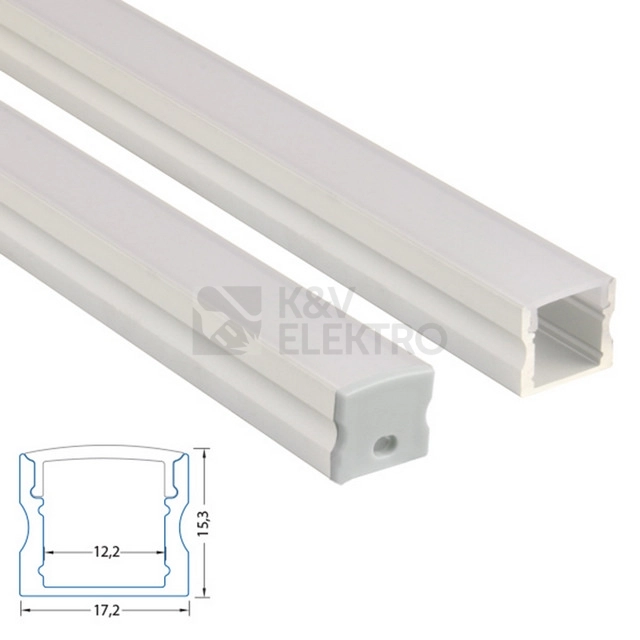 Obrázek produktu Přisazený hliníkový profil McLED PS 17x15mm s mléčným difuzorem 1m ML-761.005.43.1 5