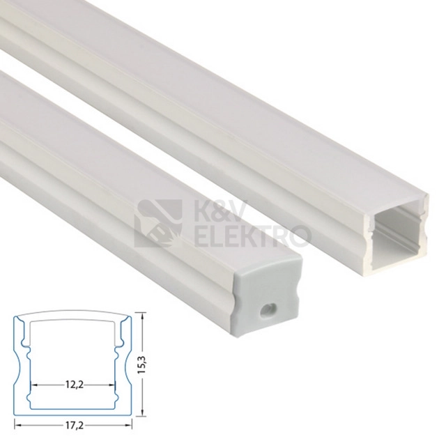 Obrázek produktu Přisazený hliníkový profil McLED PS 17x15mm s mléčným difuzorem 2m ML-761.005.43.2 5