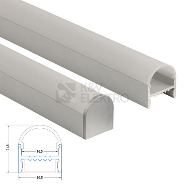 Obrázek produktu Přisazený hliníkový profil McLED PD se skrytými sponami s mléčným difuzorem 2m ML-761.006.02.2 4
