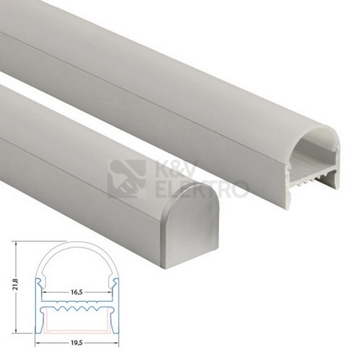 Obrázek produktu Přisazený hliníkový profil McLED PD se skrytými sponami s mléčným difuzorem 2m ML-761.006.02.2 5