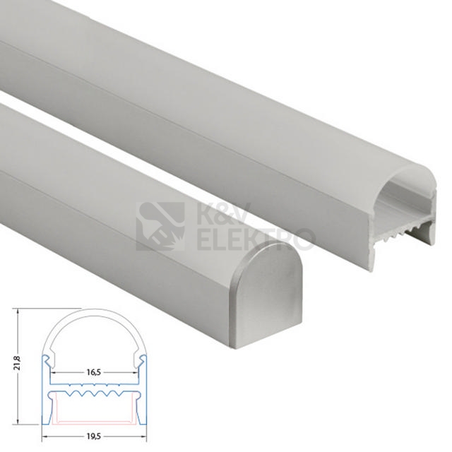 Obrázek produktu Přisazený hliníkový profil McLED PD se skrytými sponami s matným difuzorem 1m ML-761.007.02.1 0