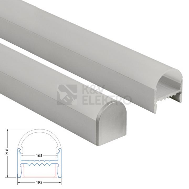 Obrázek produktu Přisazený hliníkový profil McLED PD se skrytými sponami s matným difuzorem 1m ML-761.007.02.1 2