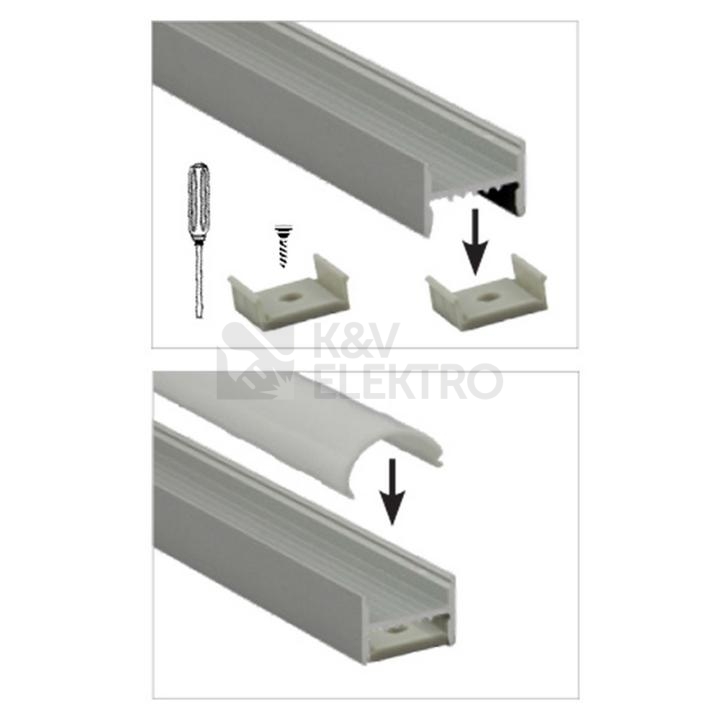 Obrázek produktu Přisazený hliníkový profil McLED PD se skrytými sponami s matným difuzorem 1m ML-761.007.02.1 9